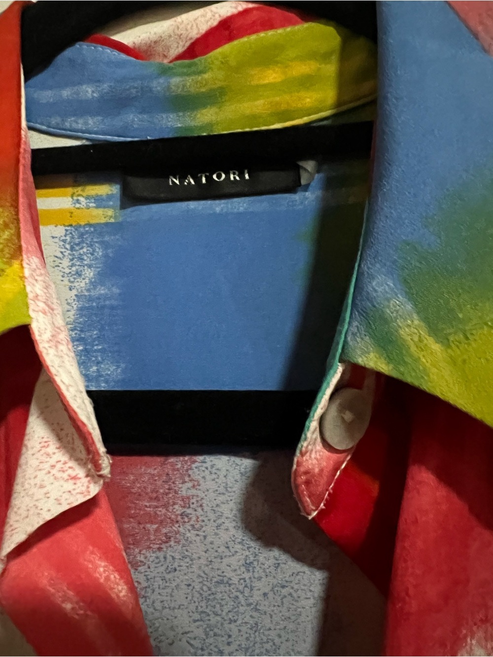 Vibrant Multi-Color Button-Front Shirt Dress - Picture 2 of 3